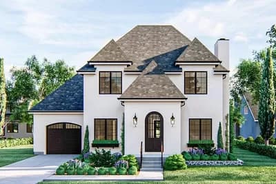 3-Bed House Plan with Old-World Looks and 21st Century Floor Plan