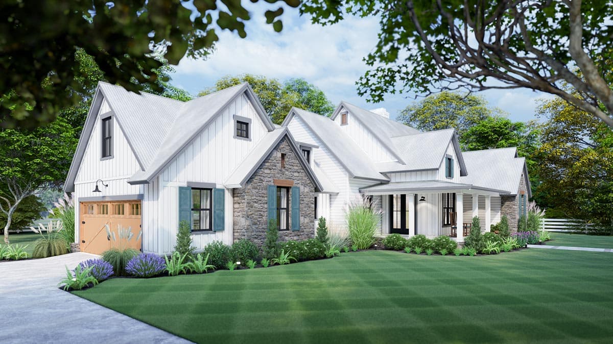 Plan 16916WG: 3-Bedroom New American Farmhouse Plan with L-shaped Front Porch - Image #9 - Country, Farmhouse, Modern Farmhouse, New American, Southern