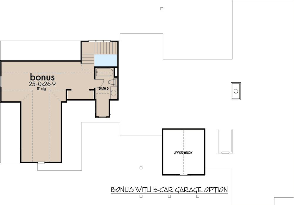 Plan 16916WG: 3-Bedroom New American Farmhouse Plan with L-shaped Front Porch - Floor Plan - Bonus with 3-Car Side Garage - 523 Sq. Ft. - Country, Farmhouse, Modern Farmhouse, New American, Southern