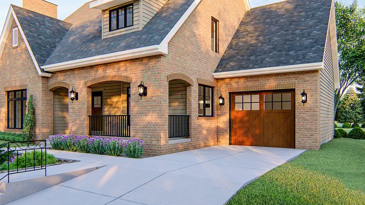 Plan 62829DJ: 3-Bed Euro-brick Cottage House Plan with Garage Options - Image #6 - Cottage, European, Traditional