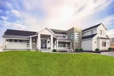 Contemporary Country Home Plan with Optional Upper and Lower Floor