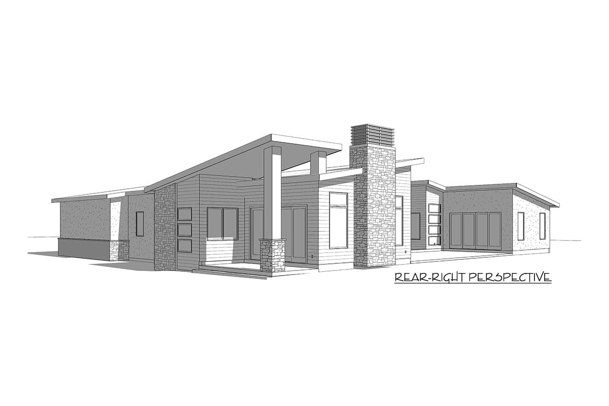 Plan 910070WHD: Deluxe Contemporary House Plan with 6 Garage Bays plus RV Storage - Image #37 - Contemporary, Mid Century Modern, Modern, Mountain, Northwest
