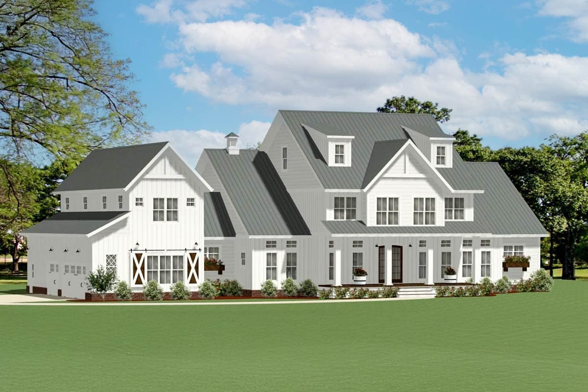 Plan 46399LA: 5-Bed Modern Farmhouse Plan with Workshop in Garage - 4455 Sq Ft - Image #6 - Country, Modern Farmhouse, New American