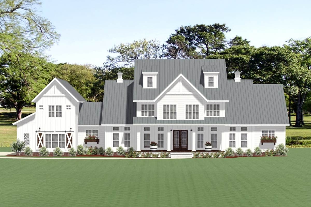 Plan 46399LA: 5-Bed Modern Farmhouse Plan with Workshop in Garage - 4455 Sq Ft - Image #7 - Country, Modern Farmhouse, New American