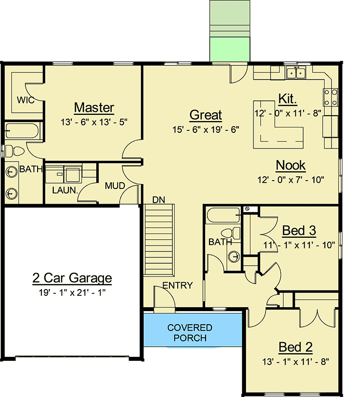 Plan 910059WHD: Exclusive Craftsman House Plan with Option to Finish Basement - Floor Plan - Main Level - Craftsman, New American