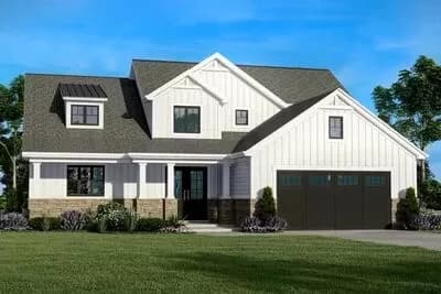 4-Bedroom New American Home Plan with Main Floor Master Suite - 2094 Sq Ft