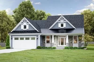 Country Craftsman House Plan with First Floor Vaulted Master Suite - 2025 Sq Ft