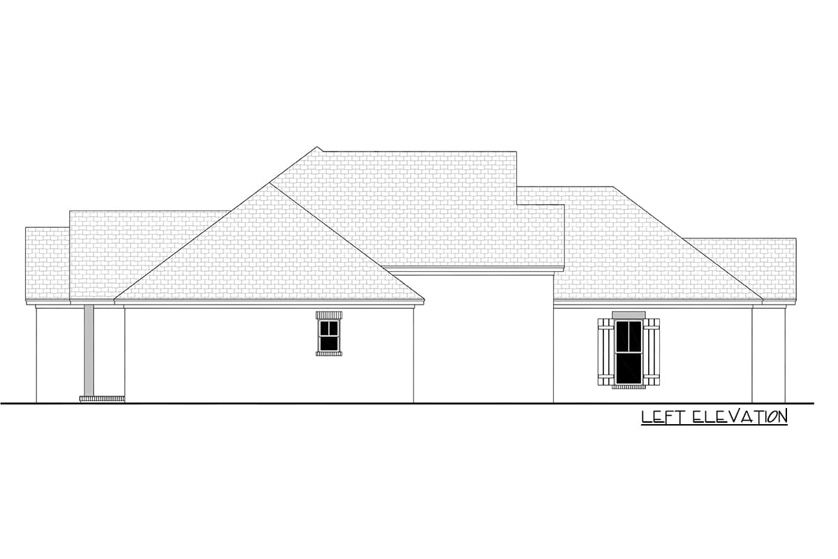 Plan 51823HZ: Attractive Southern House Plan with Split Beds  - Image #6 - Country, French Country, Southern