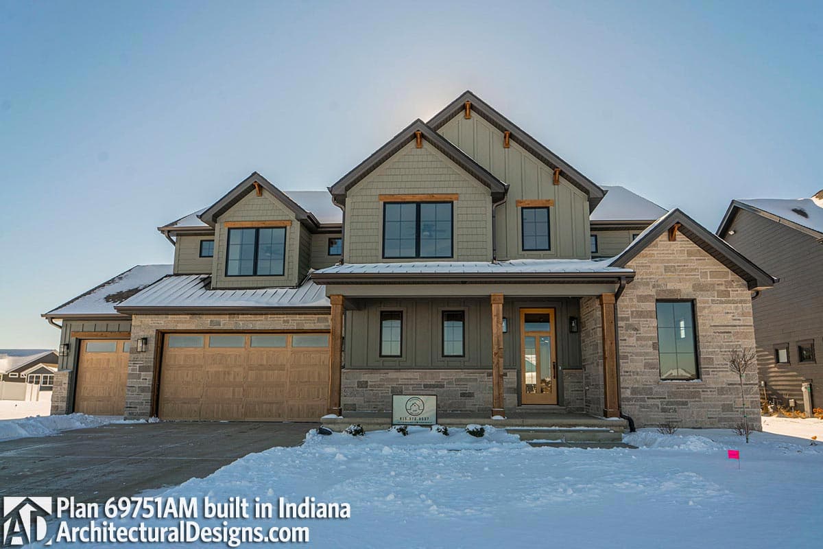 build gallery item - House Plan 69751AM comes to life in Indiana