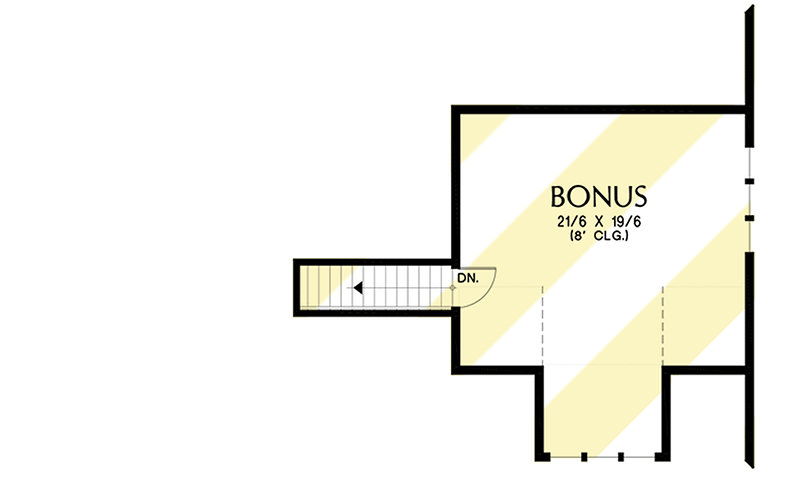 Plan 69753AM: One-Story Modern Farmhouse Plan with a Modest Footprint - Floor Plan - Bonus Room Over Garage Option (+$ Paid Option) - Cottage, Country, Modern Farmhouse, New American, Ranch, Traditional