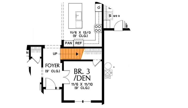 Plan 69753AM: One-Story Modern Farmhouse Plan with a Modest Footprint - Floor Plan - Bonus Room Over Garage Option Stairs (+$ Paid Option)  - Cottage, Country, Modern Farmhouse, New American, Ranch, Traditional
