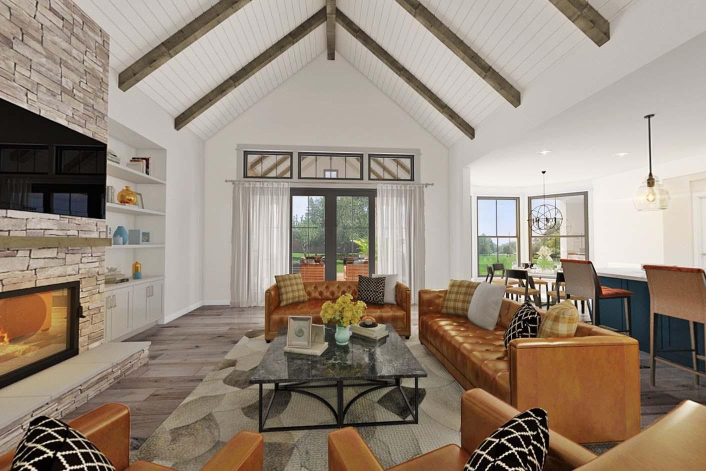 Plan 69754AM: Classic Country House Plan with Optional Bonus Room above Garage - Virtual Tour Cover Image - Country, Farmhouse, Modern Farmhouse, New American