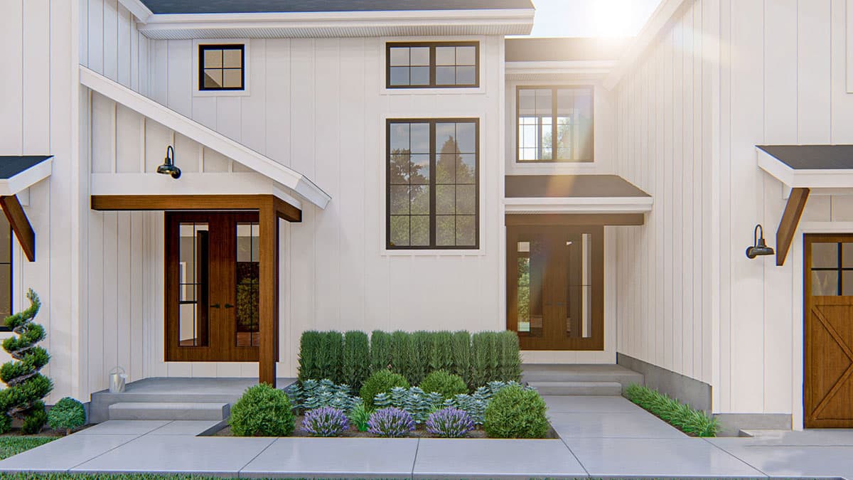 Plan 62831DJ: Modern Farmhouse Plan with Two Garages and a Covered Breezeway - Image #5 - Country, Farmhouse, Modern Farmhouse