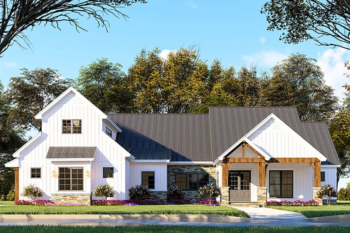 Plan 70646MK: Stone-Accented Farmhouse Plan with Bonus Room Over Garage - 2073 Sq Ft - Image #24 - Country, Craftsman, Farmhouse, Modern Farmhouse, New American