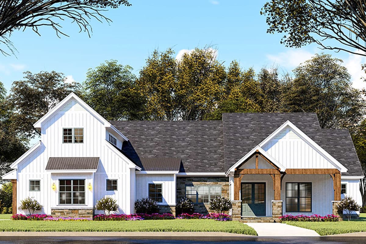 Plan 70646MK: Stone-Accented Farmhouse Plan with Bonus Room Over Garage - 2073 Sq Ft - Image #25 - Country, Craftsman, Farmhouse, Modern Farmhouse, New American