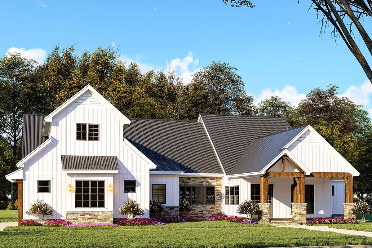 Plan 70646MK: Stone-Accented Farmhouse Plan with Bonus Room Over Garage - 2073 Sq Ft - Image #26 - Country, Craftsman, Farmhouse, Modern Farmhouse, New American