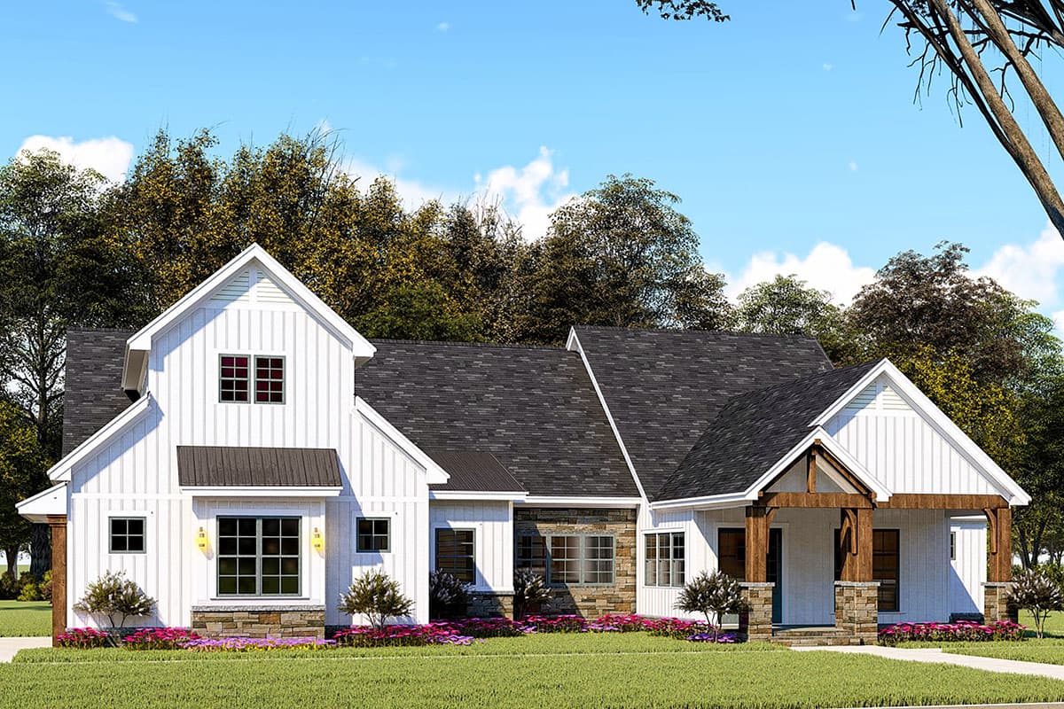 Plan 70646MK: Stone-Accented Farmhouse Plan with Bonus Room Over Garage - 2073 Sq Ft - Image #27 - Country, Craftsman, Farmhouse, Modern Farmhouse, New American