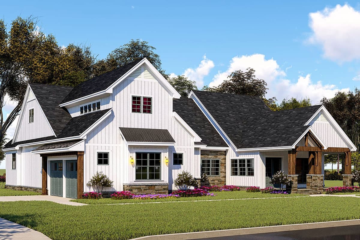 Plan 70646MK: Stone-Accented Farmhouse Plan with Bonus Room Over Garage - 2073 Sq Ft - Image #29 - Country, Craftsman, Farmhouse, Modern Farmhouse, New American