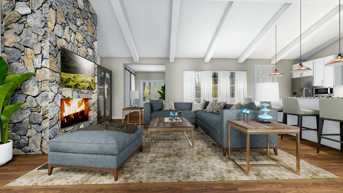 Plan 70646MK: Stone-Accented Farmhouse Plan with Bonus Room Over Garage - 2073 Sq Ft - Image #7 - Country, Craftsman, Farmhouse, Modern Farmhouse, New American