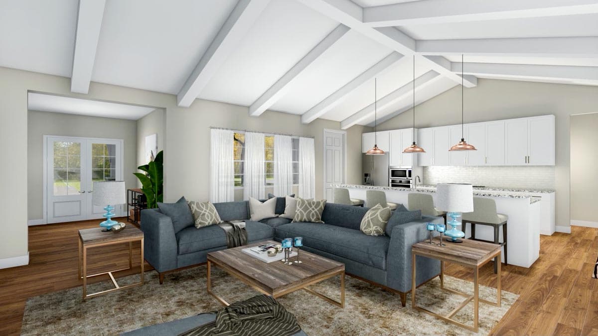 Plan 70646MK: Stone-Accented Farmhouse Plan with Bonus Room Over Garage - 2073 Sq Ft - Image #8 - Country, Craftsman, Farmhouse, Modern Farmhouse, New American