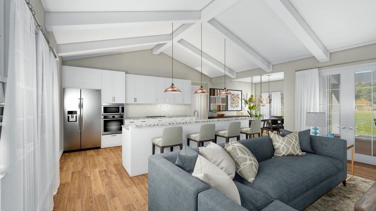 Plan 70646MK: Stone-Accented Farmhouse Plan with Bonus Room Over Garage - 2073 Sq Ft - Image #10 - Country, Craftsman, Farmhouse, Modern Farmhouse, New American