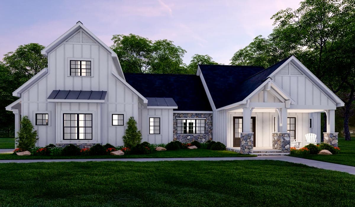 Plan 70646MK: Stone-Accented Farmhouse Plan with Bonus Room Over Garage - 2073 Sq Ft - Image #21 - Country, Craftsman, Farmhouse, Modern Farmhouse, New American