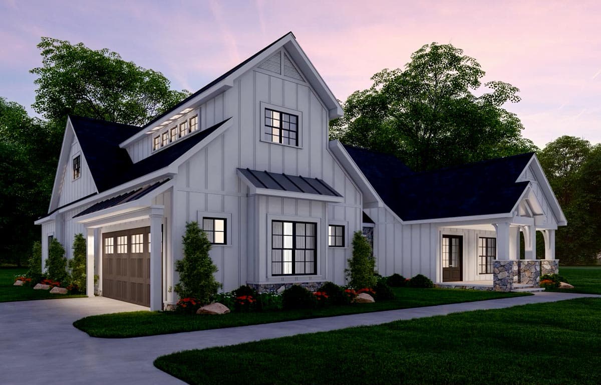 Plan 70646MK: Stone-Accented Farmhouse Plan with Bonus Room Over Garage - 2073 Sq Ft - Image #23 - Country, Craftsman, Farmhouse, Modern Farmhouse, New American