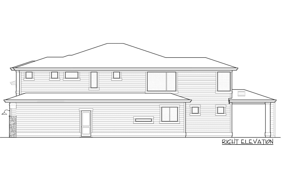 Plan 666080RAF: Spacious Modern House Plan with Two-Story Foyer and Great Room - Image #7 - Modern, Northwest, Prairie