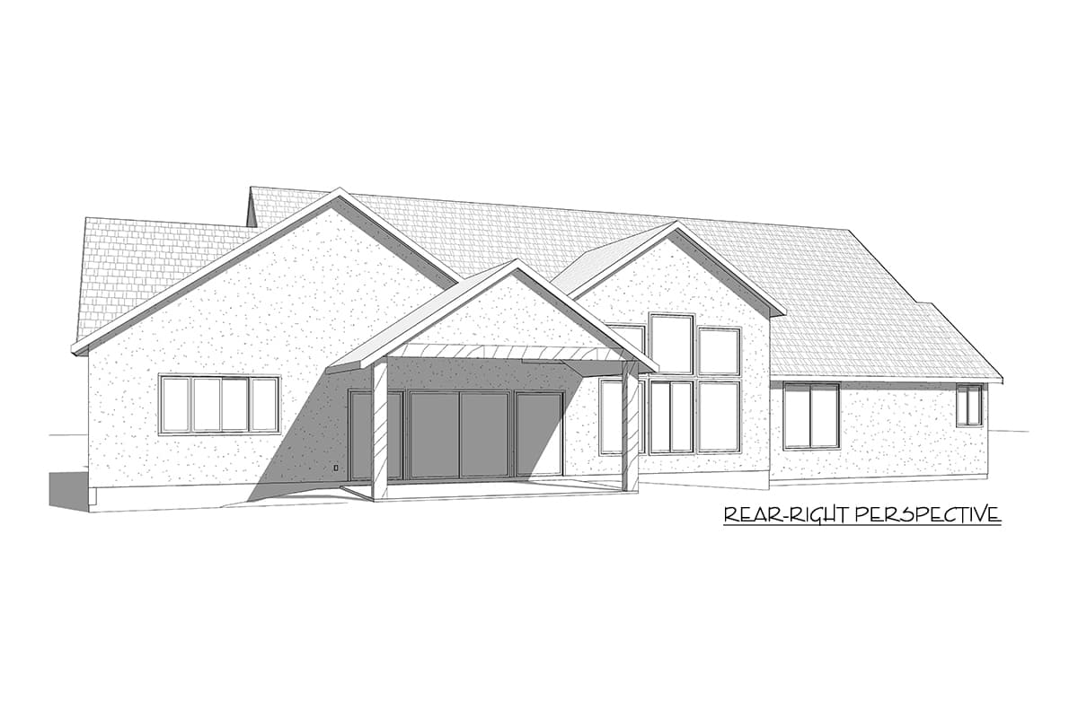 Plan 910074WHD: Exclusive One-Story House Plan with Modern Farmhouse Exterior - Image #5 - Modern Farmhouse, New American, Northwest