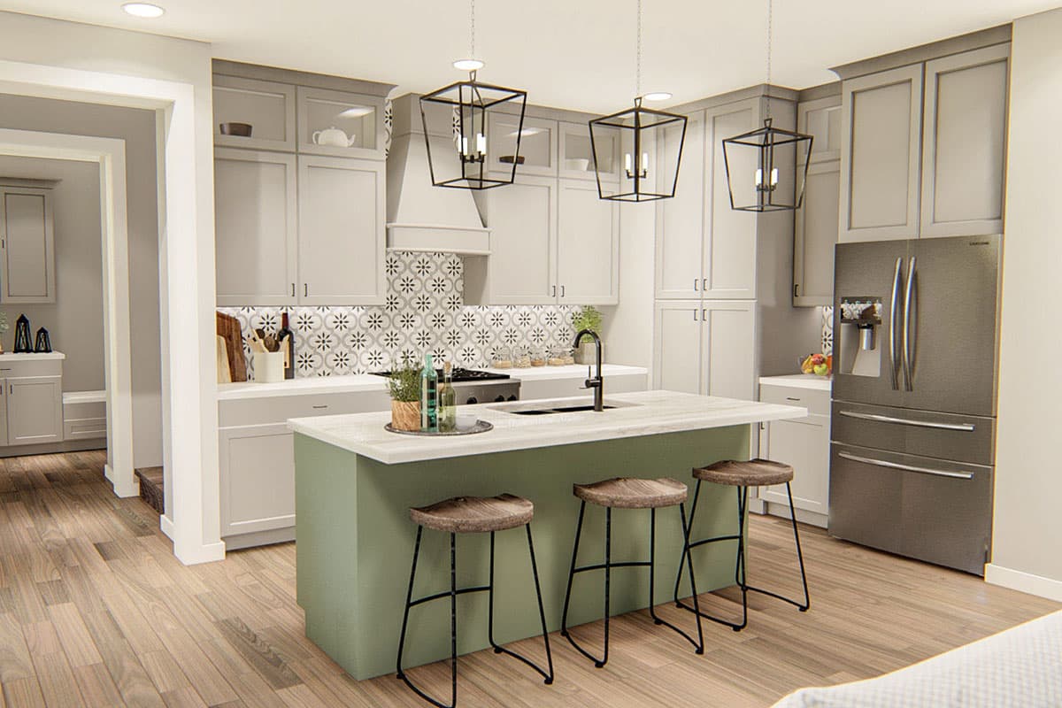 Plan 62832DJ: 3-Bed New American Farmhouse Plan with Bonus Room and Basement Expansion - Image #8 - Country, Craftsman, Modern Farmhouse, New American