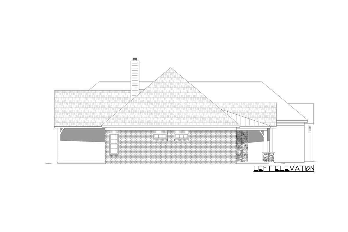 Plan 68646VR: Split-Bedroom House Plan with Open and Beamed Family Room - 3500 Sq Ft - Image #27 - Country, Hill Country, Ranch