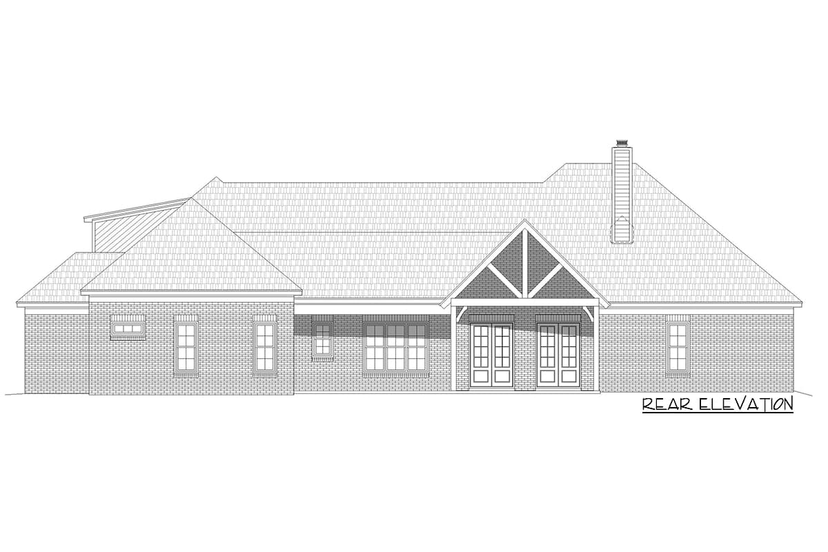 Plan 68646VR: Split-Bedroom House Plan with Open and Beamed Family Room - 3500 Sq Ft - Image #28 - Country, Hill Country, Ranch