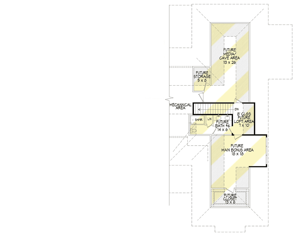 Plan 68646VR: Split-Bedroom House Plan with Open and Beamed Family Room - 3500 Sq Ft - Floor Plan - Bonus - Country, Hill Country, Ranch