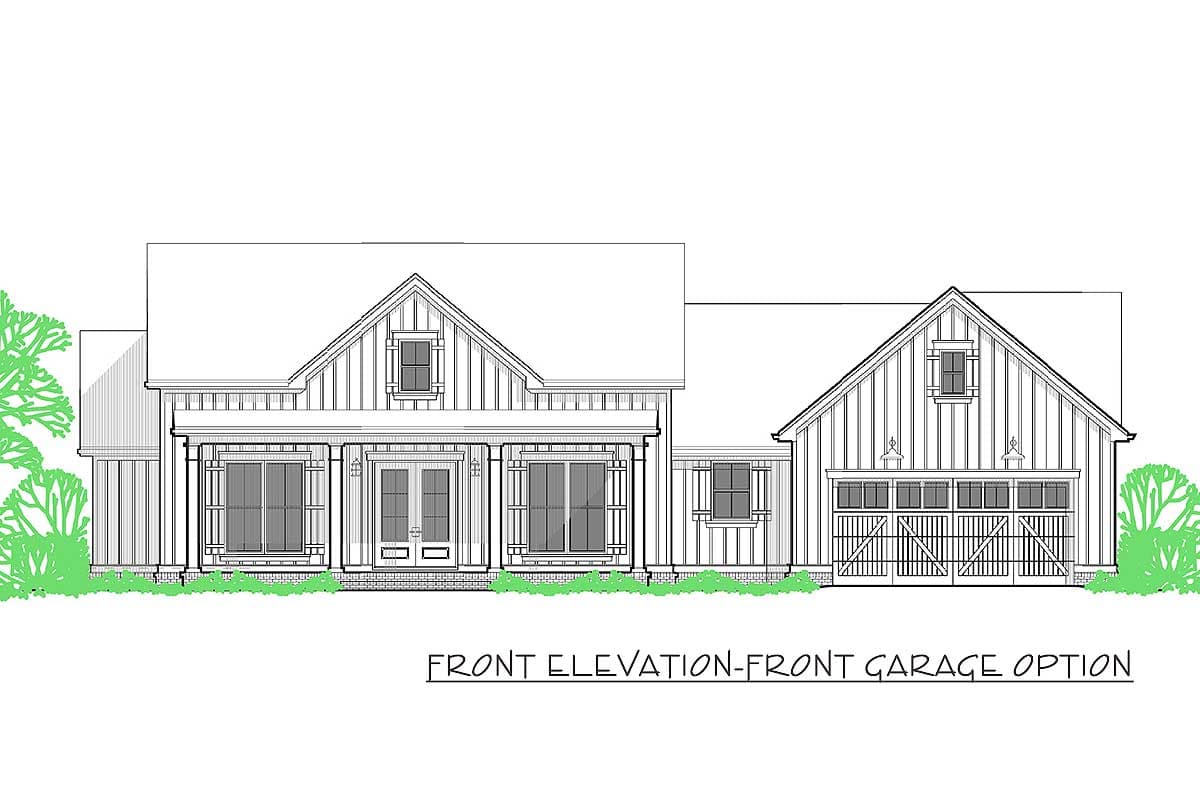Plan 69755AM: Modern Farmhouse Plan with Vaulted Great Room and Outdoor Living Area - 2460 Sq Ft - Image #8 - Country, Farmhouse, Modern Farmhouse, New American