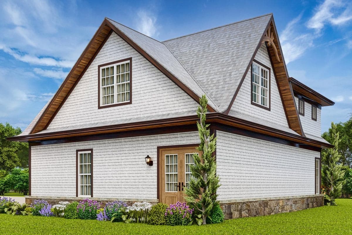 Plan 25691GE: 3-Car Garage with Vestibule with Half Bath and Storage Above - 1033 Sq Ft - Image #9 - Craftsman