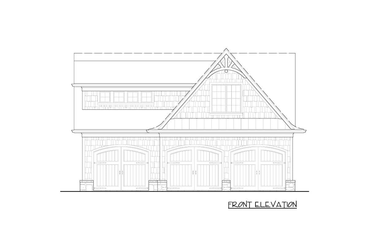 Plan 25691GE: 3-Car Garage with Vestibule with Half Bath and Storage Above - 1033 Sq Ft - Image #10 - Craftsman