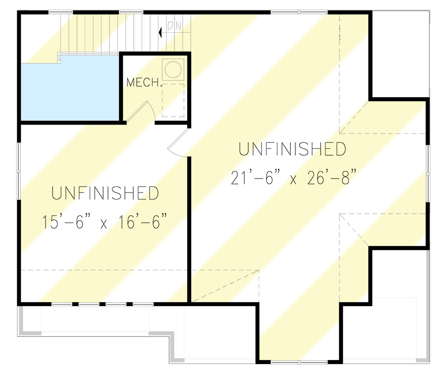 Plan 25691GE: 3-Car Garage with Vestibule with Half Bath and Storage Above - 1033 Sq Ft - Floor Plan - Bonus Above - Craftsman
