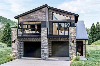 Modern Mountain 2-Bed Carriage House Plan
