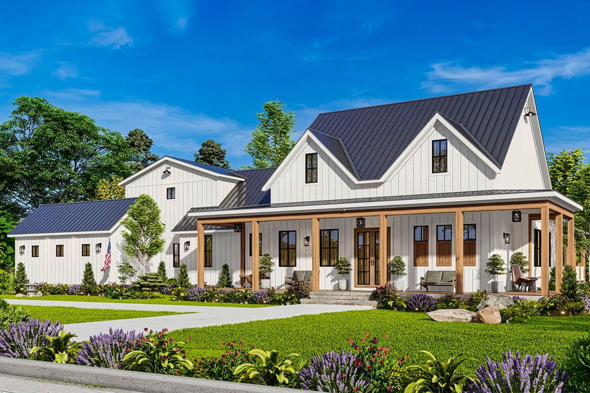 Plan 25693GE: New American House Plan with 3-Car Garage and a Vaulted Bonus Room - Image #7 - Country, Farmhouse, Modern Farmhouse