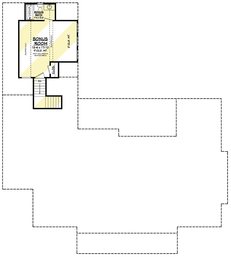 Plan 51825HZ: 3-Bed New American House Plan with Bonus Room with Full Bath - Floor Plan - Bonus - Add 377 Sq. Ft. - Country, Craftsman, Farmhouse, New American, Southern, Traditional