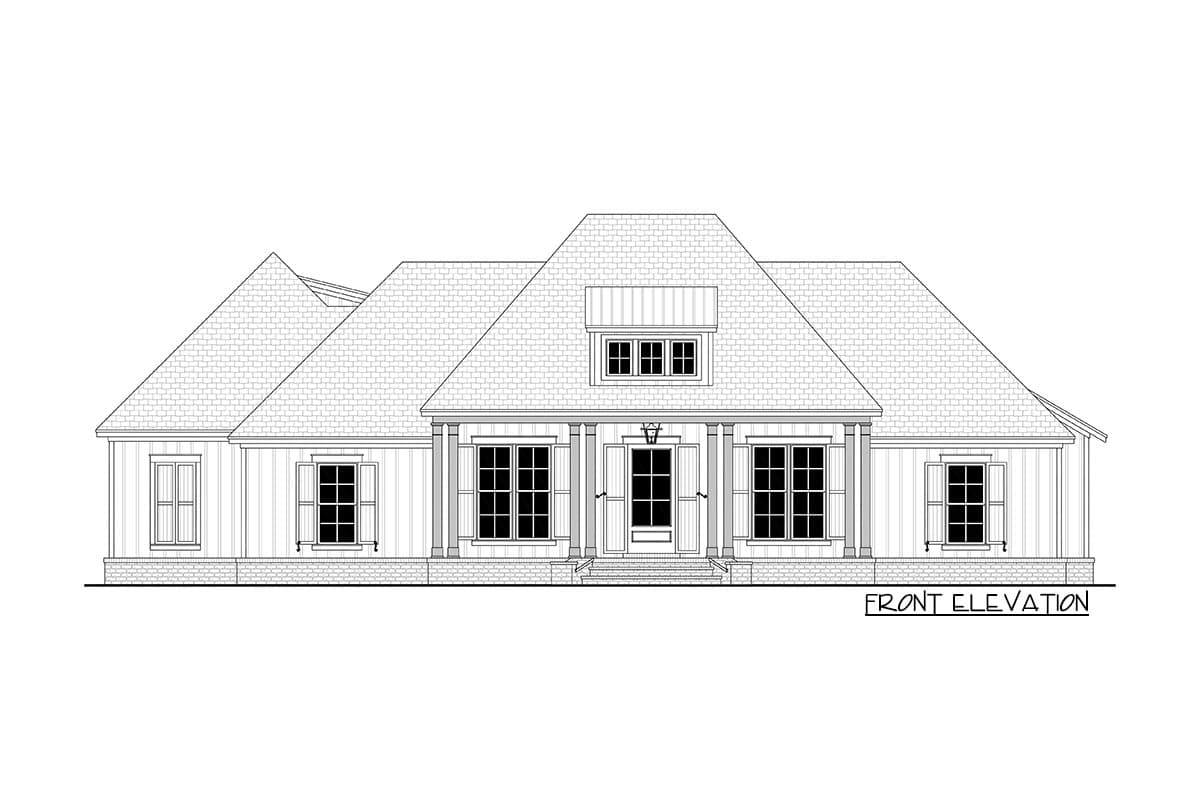 Plan 51825HZ: 3-Bed New American House Plan with Bonus Room with Full Bath - Image #4 - Country, Craftsman, Farmhouse, New American, Southern, Traditional
