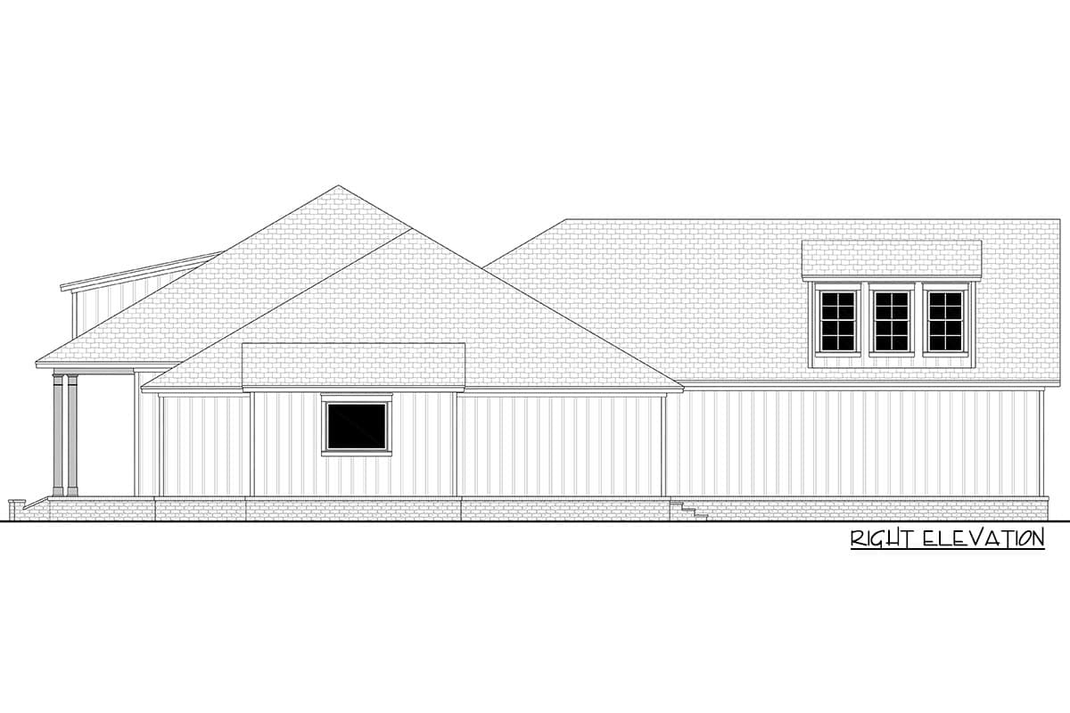 Plan 51825HZ: 3-Bed New American House Plan with Bonus Room with Full Bath - Image #7 - Country, Craftsman, Farmhouse, New American, Southern, Traditional