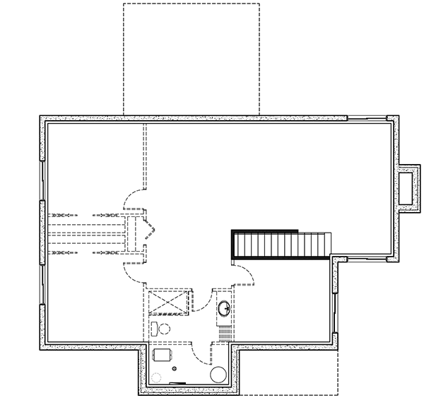 Plan 22565DR: 2-Bed Contemporary Home Plan with Pergola - Floor Plan - Basement Unfinished - Contemporary, Mountain, Scandinavian, Vacation