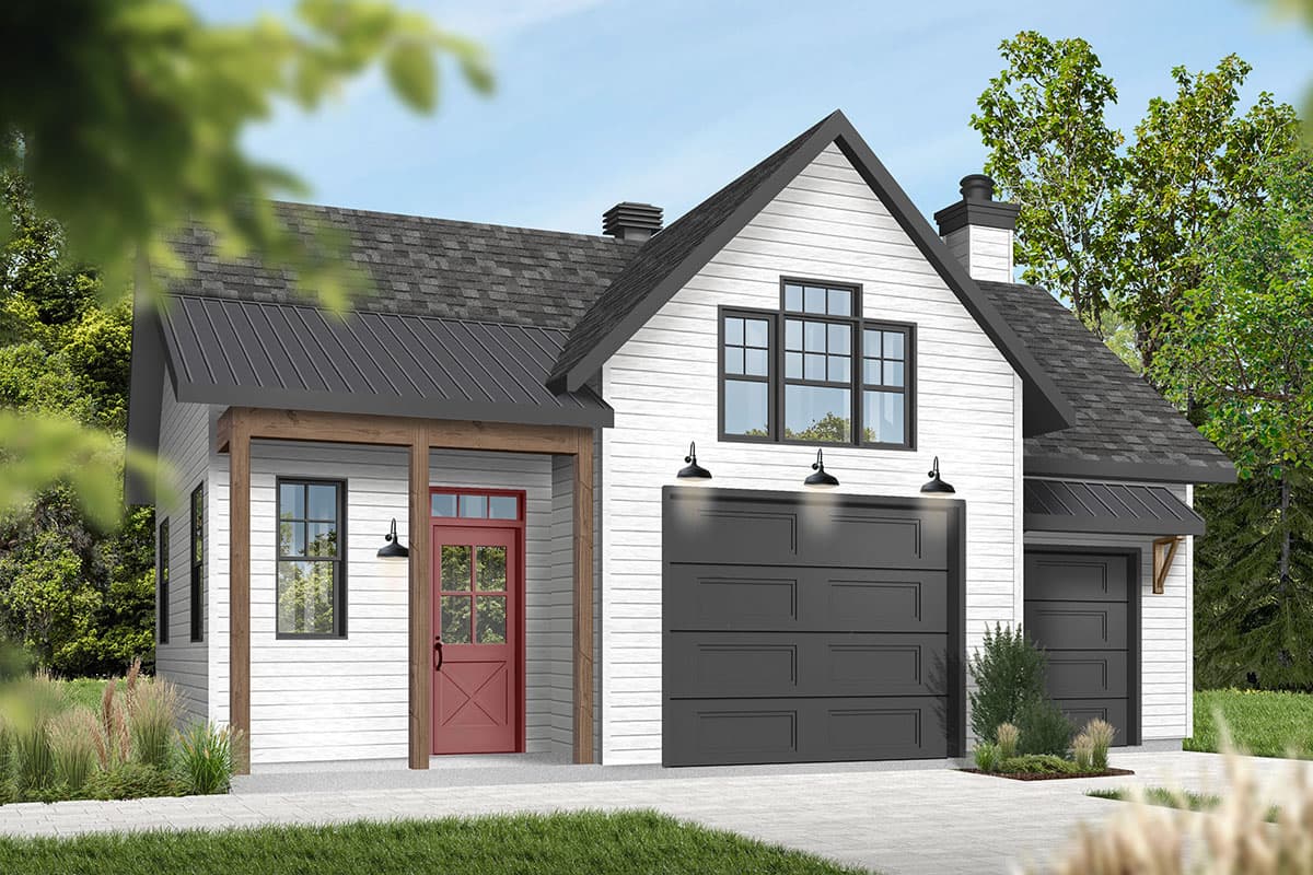 Plan 22568DR: Detached 1-Car Garage with Bonus Room - Image #5 - Carriage