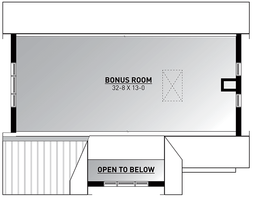 Plan 22568DR: Detached 1-Car Garage with Bonus Room - Floor Plan - 2nd Floor - Carriage