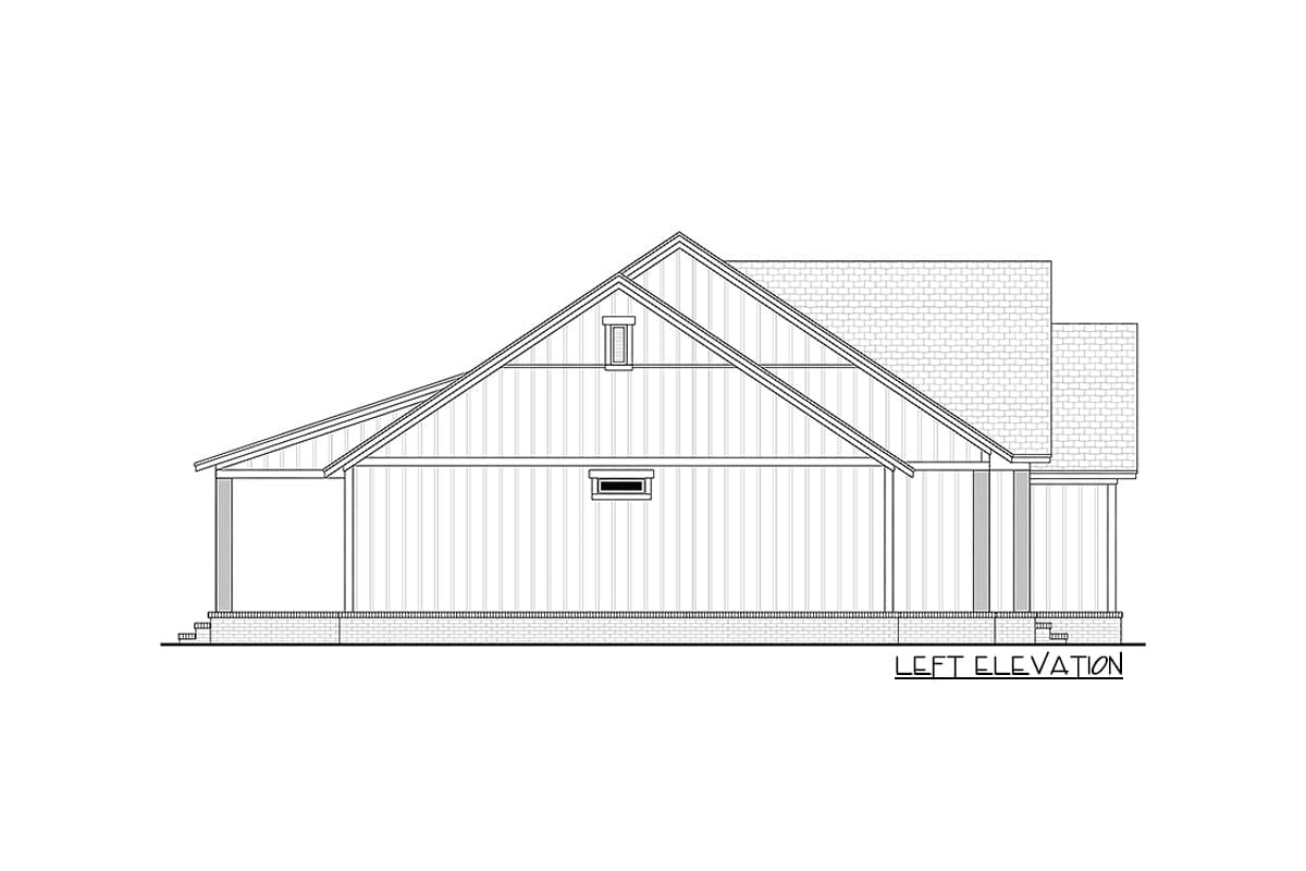 Plan 51826HZ: Modest-Sized Three-Bed Farmhouse Plan - 1521 Sq Ft - Image #6 - Cottage, Country, Modern Farmhouse, New American