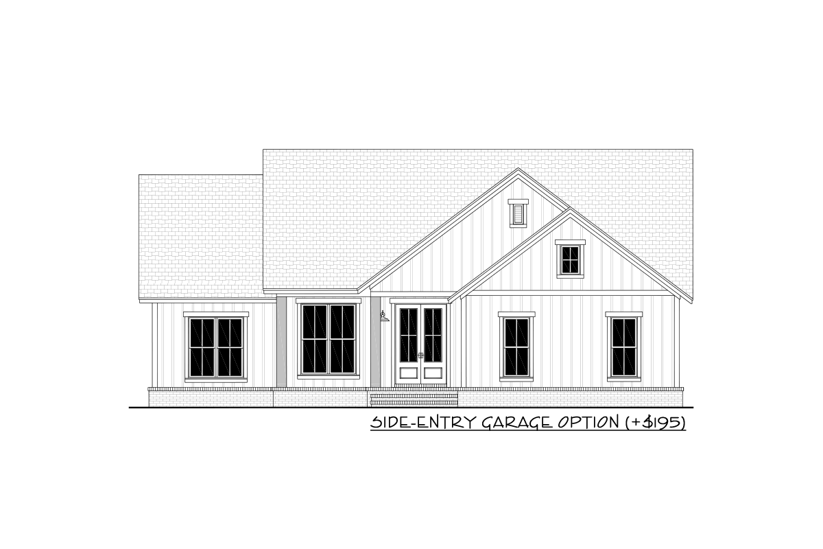 Plan 51826HZ: Modest-Sized Three-Bed Farmhouse Plan - 1521 Sq Ft - Image #9 - Cottage, Country, Modern Farmhouse, New American