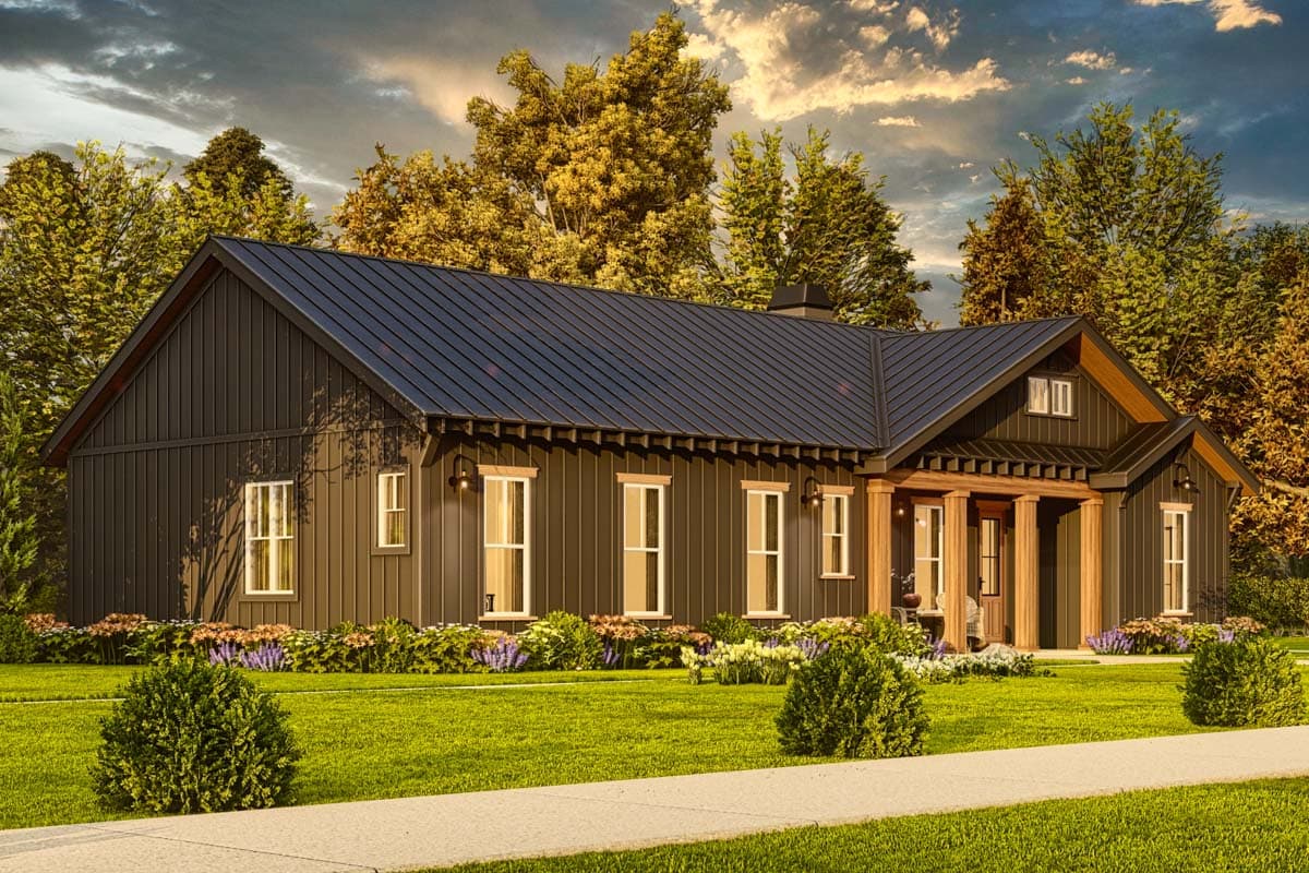 Plan 25695GE: One-Story Split-Bed House Plan with Vaulted Interior - 1925 Sq Ft - Image #5 - Country, Ranch, Rustic, Southern, Traditional