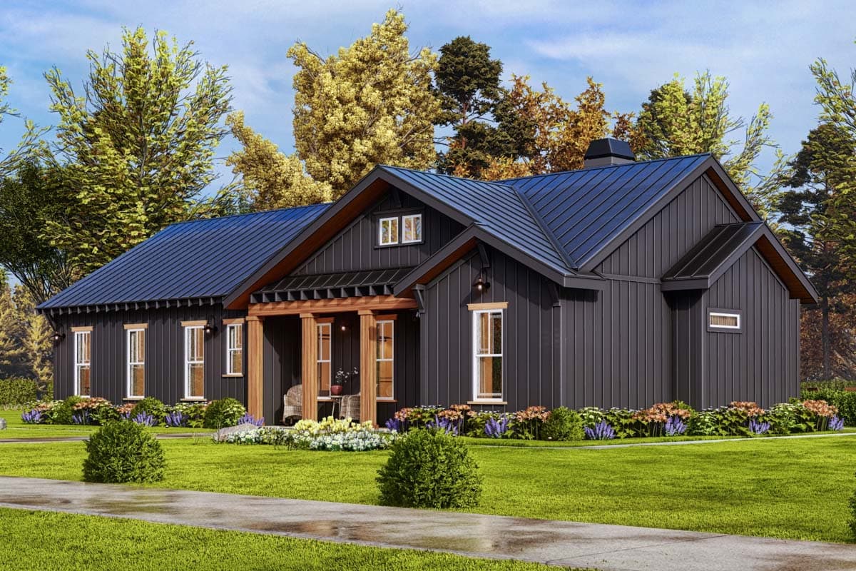 Plan 25695GE: One-Story Split-Bed House Plan with Vaulted Interior - 1925 Sq Ft - Image #6 - Country, Ranch, Rustic, Southern, Traditional