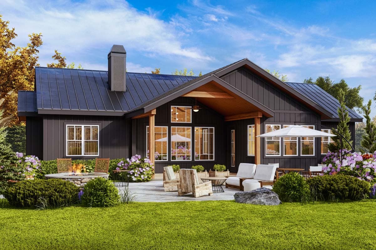 Plan 25695GE: One-Story Split-Bed House Plan with Vaulted Interior - 1925 Sq Ft - Image #8 - Country, Ranch, Rustic, Southern, Traditional